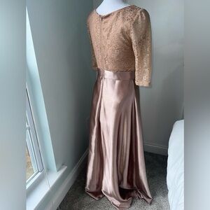 SHEIN Lace Bodice Satin Dress